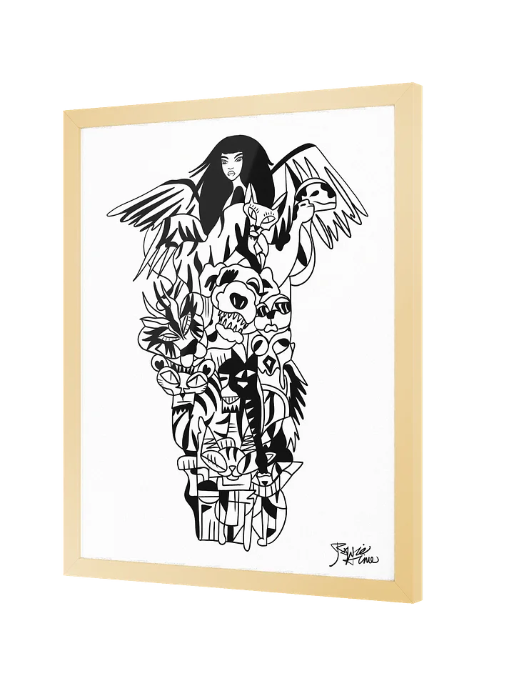 Framed Poster Wall Art: Goddess of Unity - Black and White product image (2)