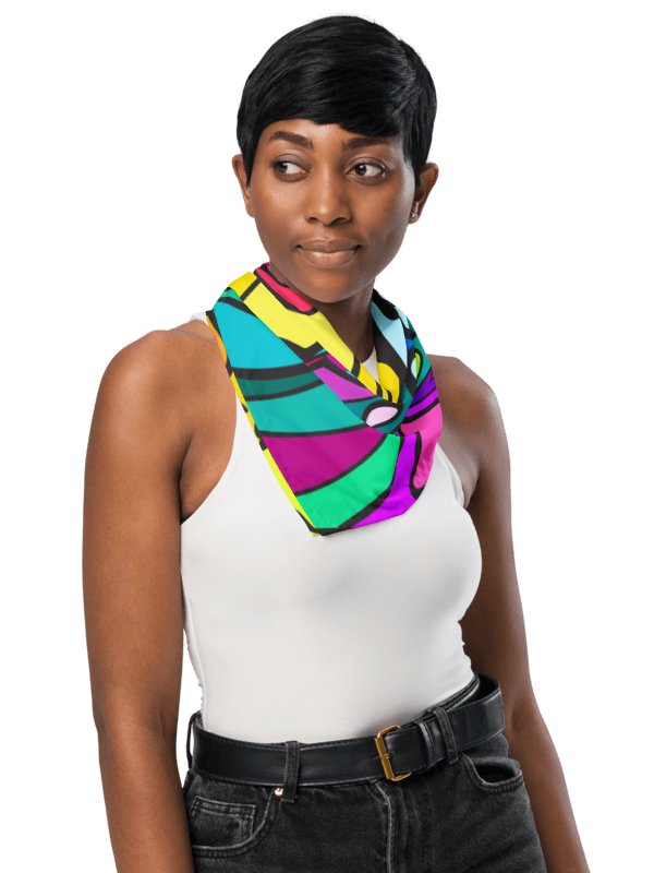Vibrant Mosaic All-Over Bandana - Wave at Sunset product image (10)