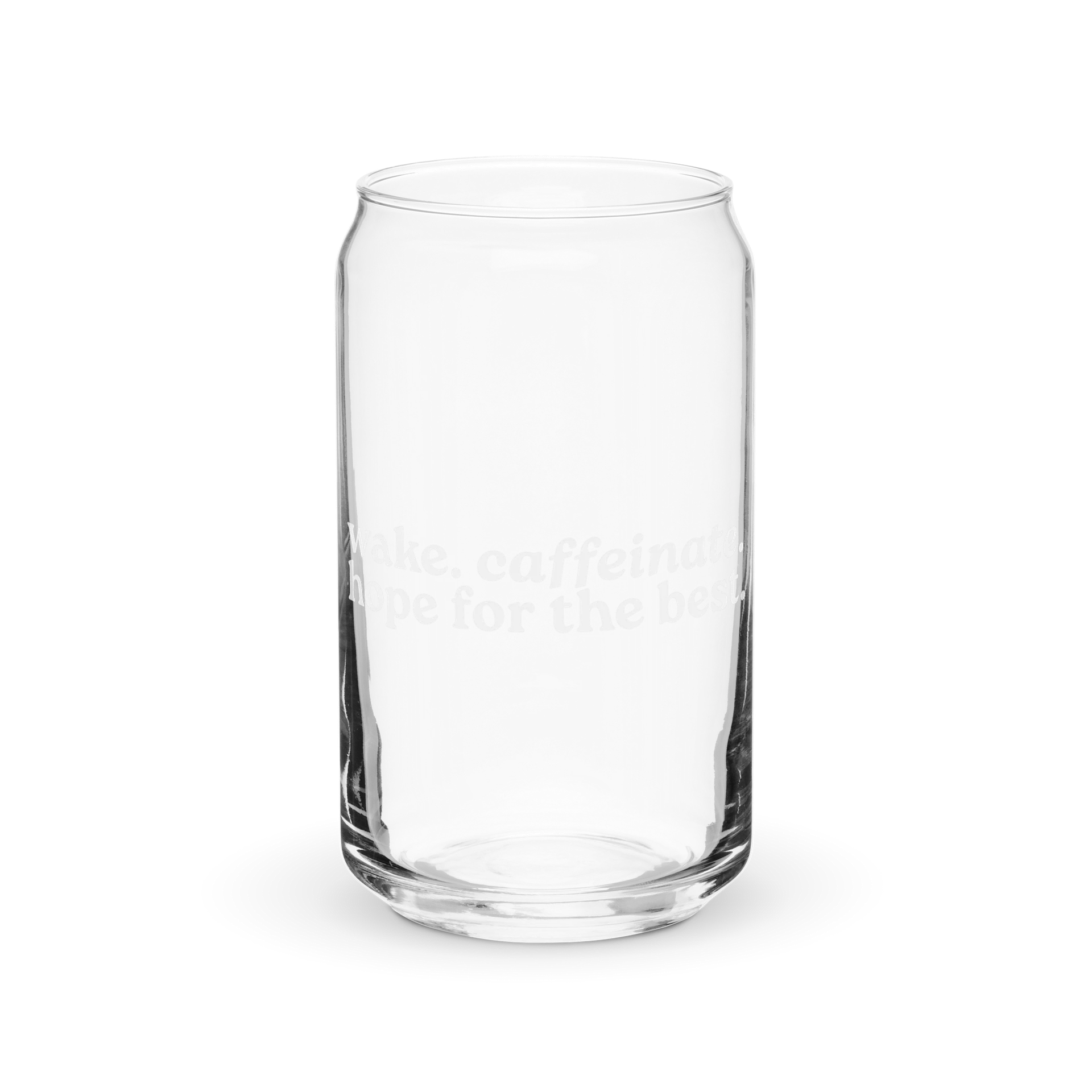 wake & caffeinate (cozy version) glass tumbler product image (2)