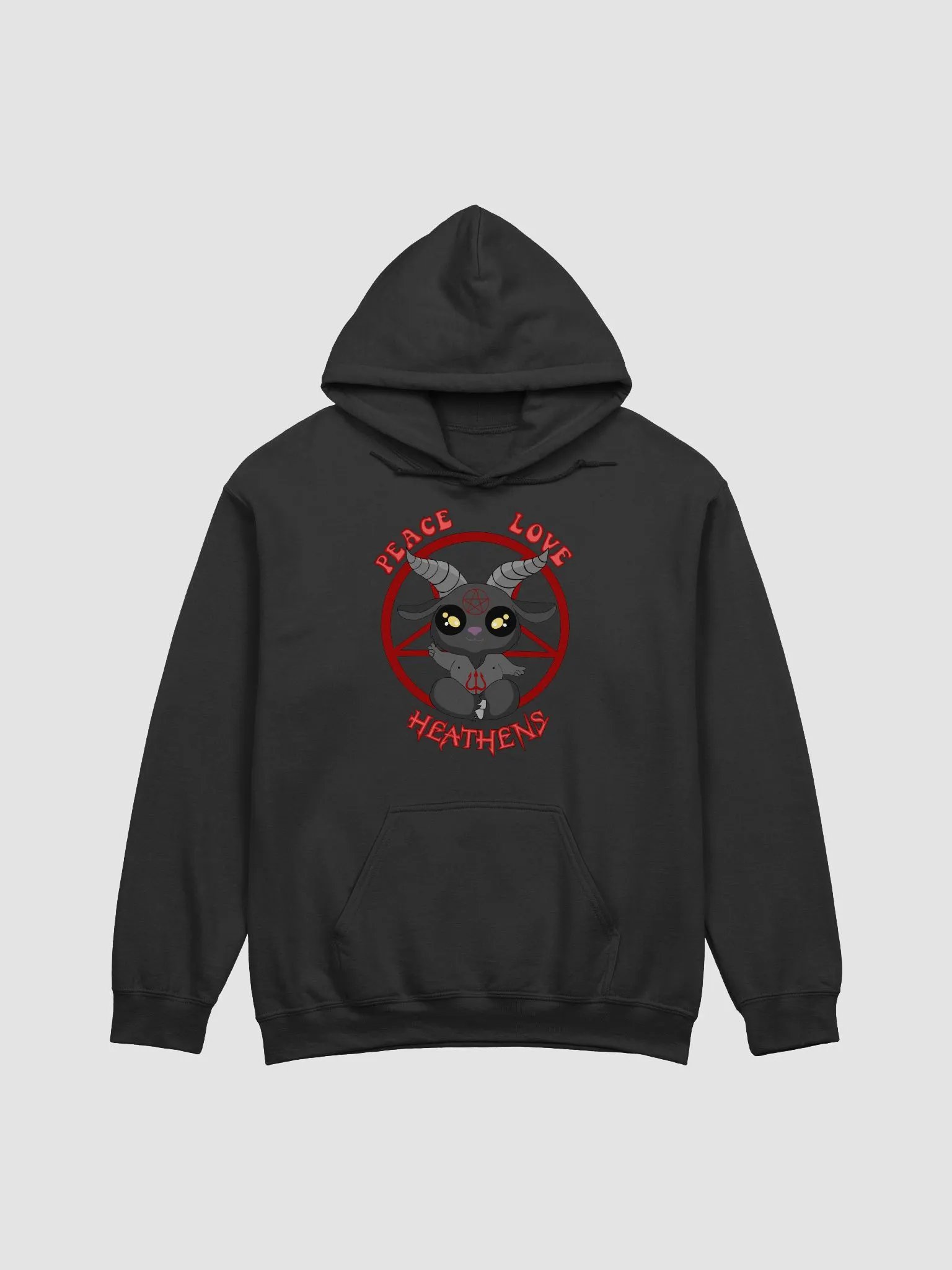 Peace, Love, and Heathens Pull Over Hoodie - Red product image (1)