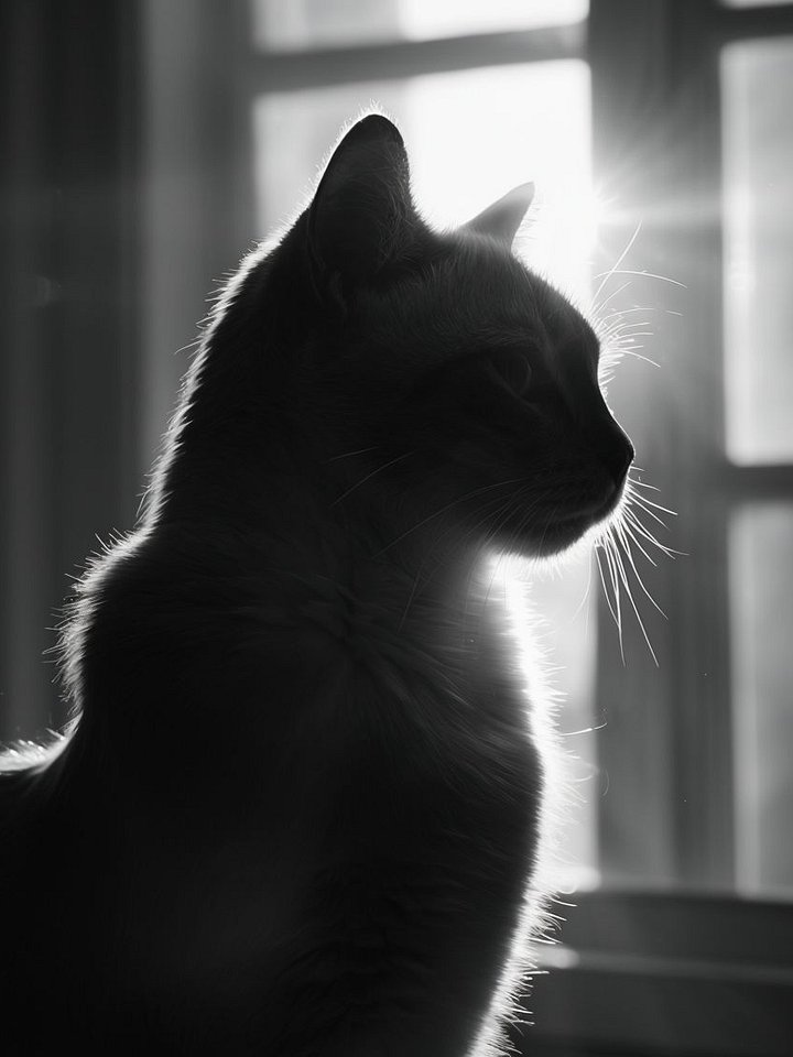 Silhouette Whiskers: Framed Cat Poster product image (1)