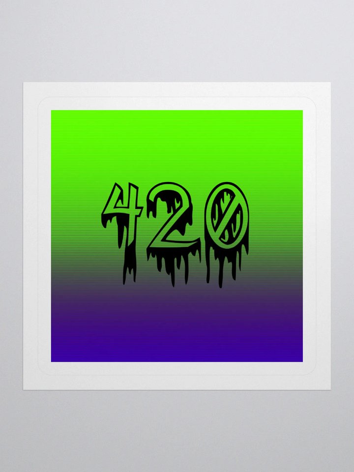 Twisted 420 Green Purple Stoner Sticker, Cannabis Creepy Weed Creation product image (1)