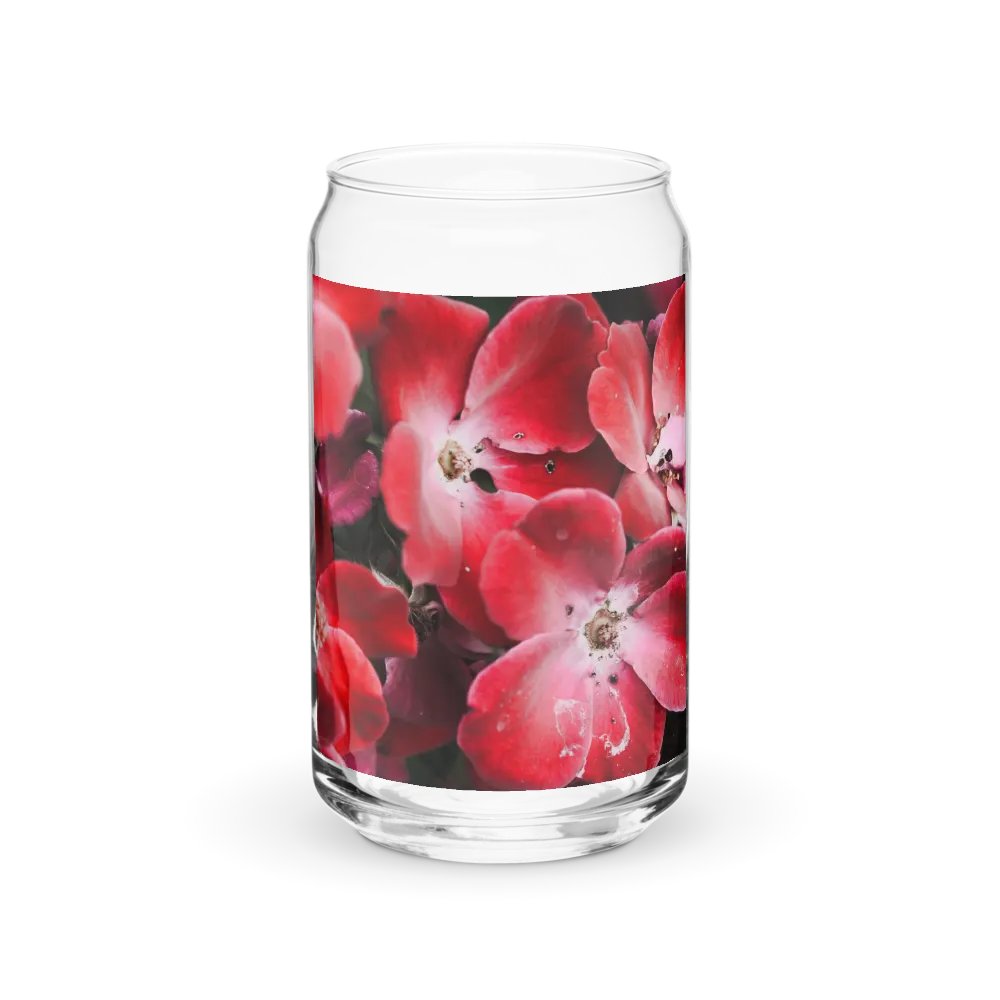 Bright Red Flowers Can Shaped Glass product image (2)