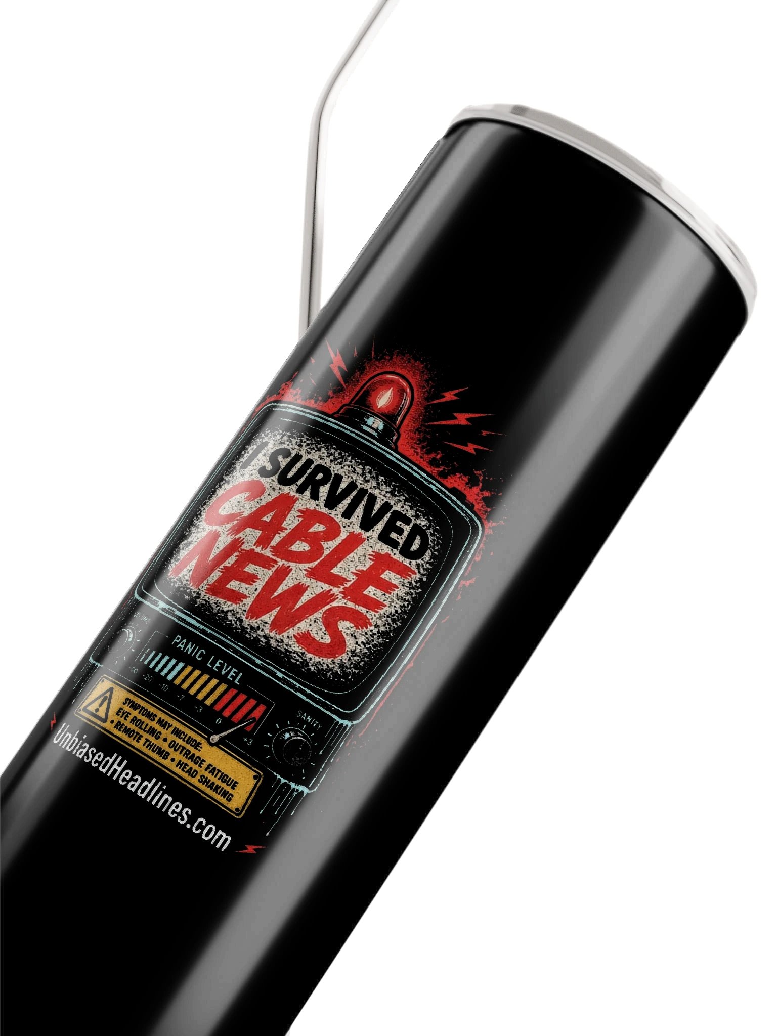 I Survived Cable News (TV Panic-Meter) Stainless Steel Tumbler product image (5)