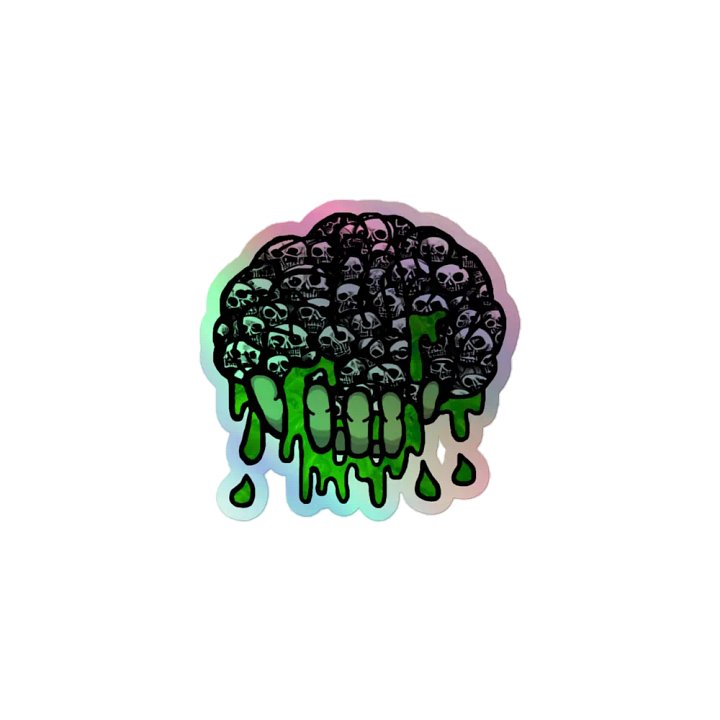 Eerie Skull Brain Holographic Sticker Sheet product image (1)