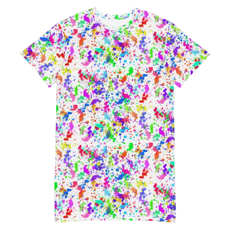 PRIDE Paint Splatter T-Shirt Dress product image (1)