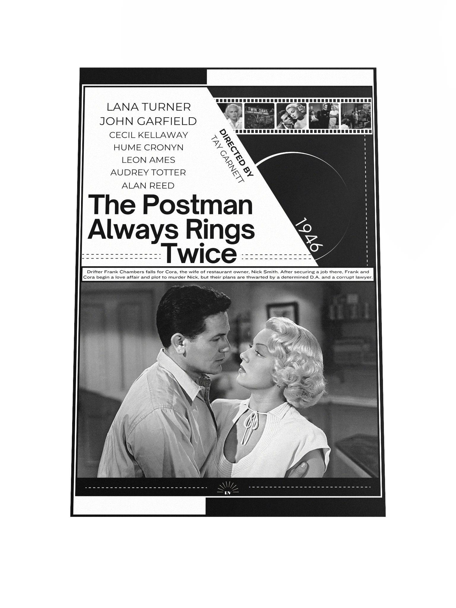 The Postman Always Rings Twice with Lana Turner and John Garfield 1946 | Movie Poster | 12x18 Wall Art product image (1)