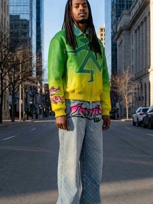 Fit check. 2Four head to toe 💚 Rate it 1-10 in the comments. Created with AI #fitcheck #ootd #streetwear #mensfashion #2four