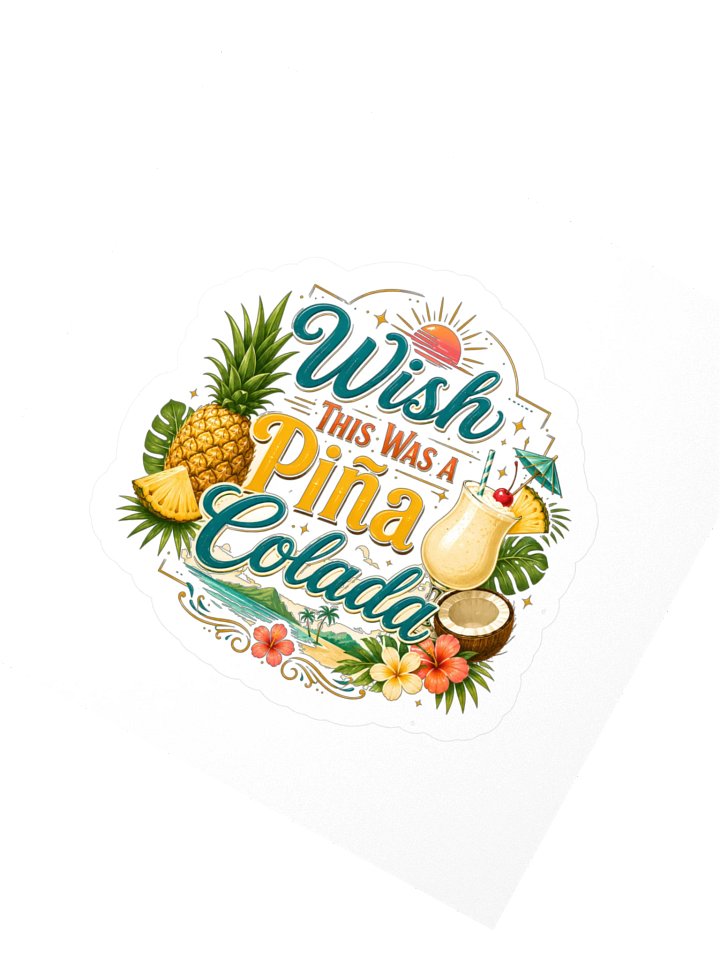 Wish This Was A Pina Colada Sticker product image (2)