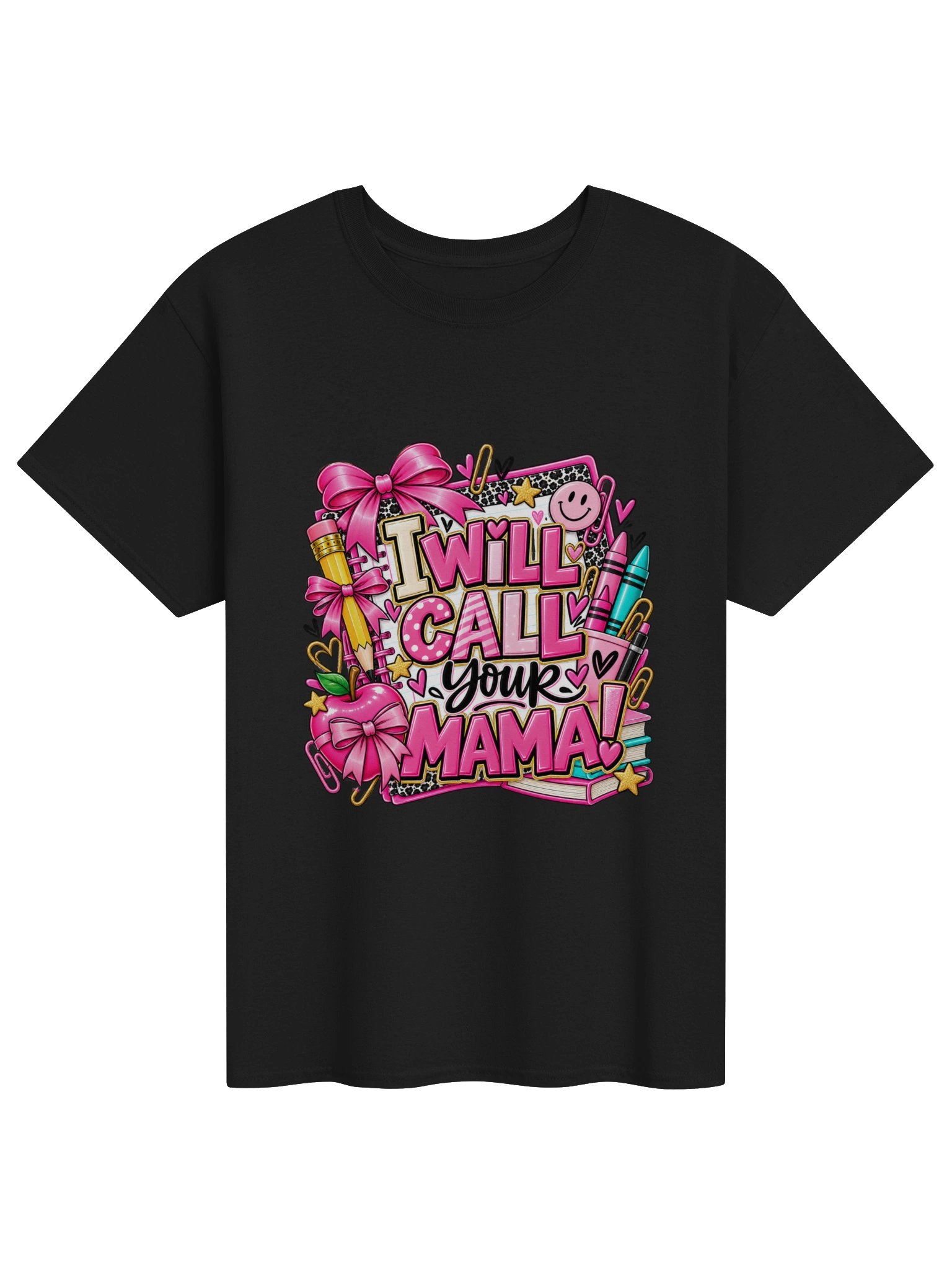 I Will Call Your Mama! Pink School Graphic Tee product image (1)