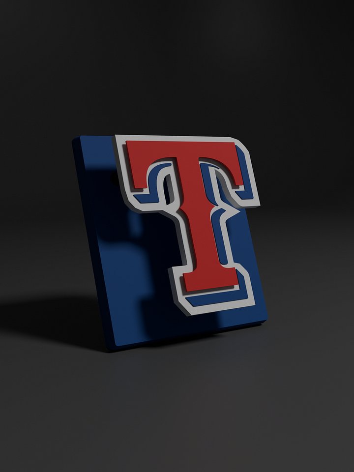 Texas Rangers 3D Printed Floating Logo Sign (Digital File Only) product image (1)
