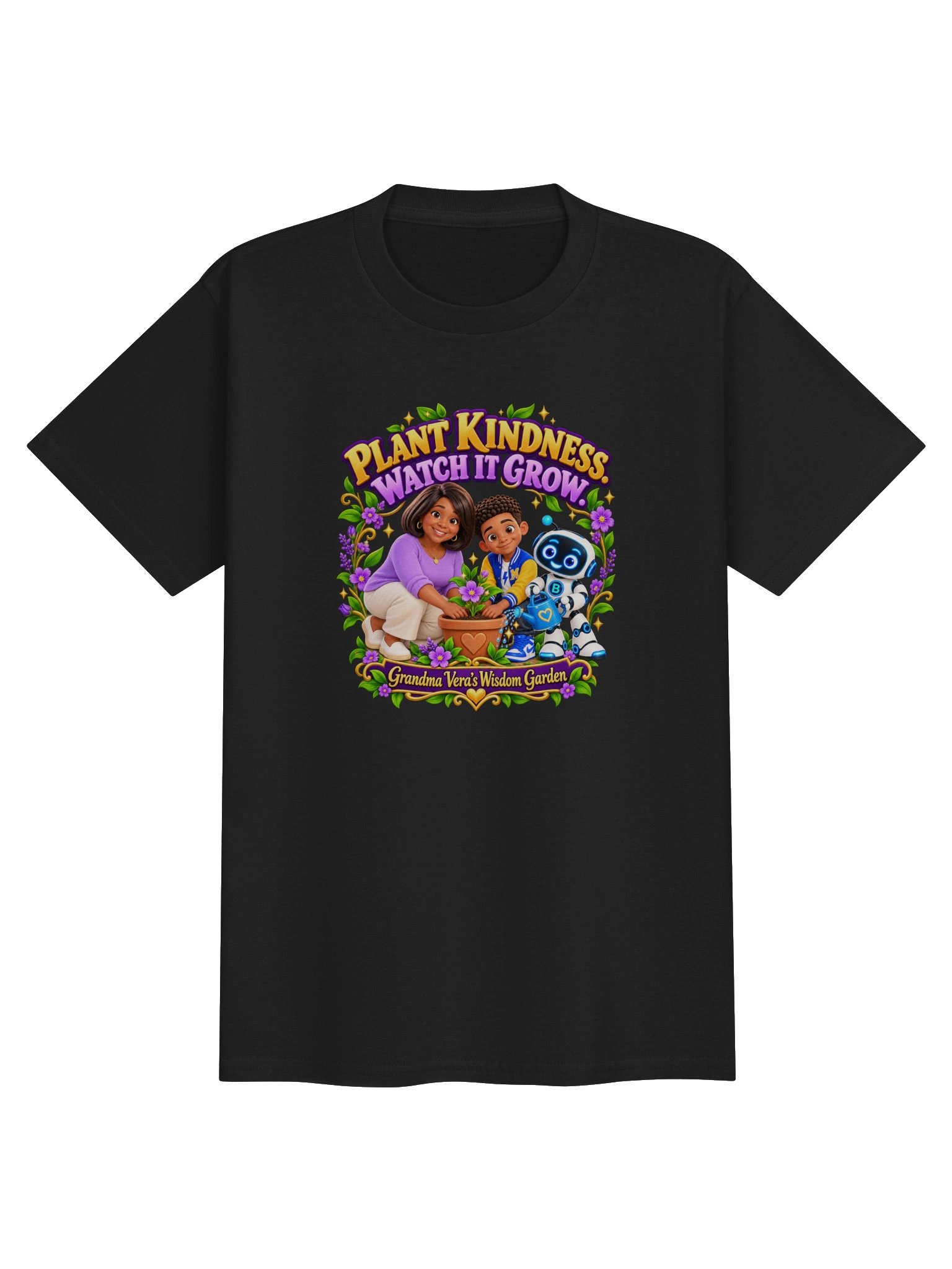 Plant Kindness. Watch It Grow. Kids’ T-Shirt | Grandma Vera’s Wisdom Garden product image (13)