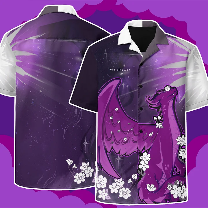 Asexual Subtle Pride Dragon Button Up Shirt product image (2)