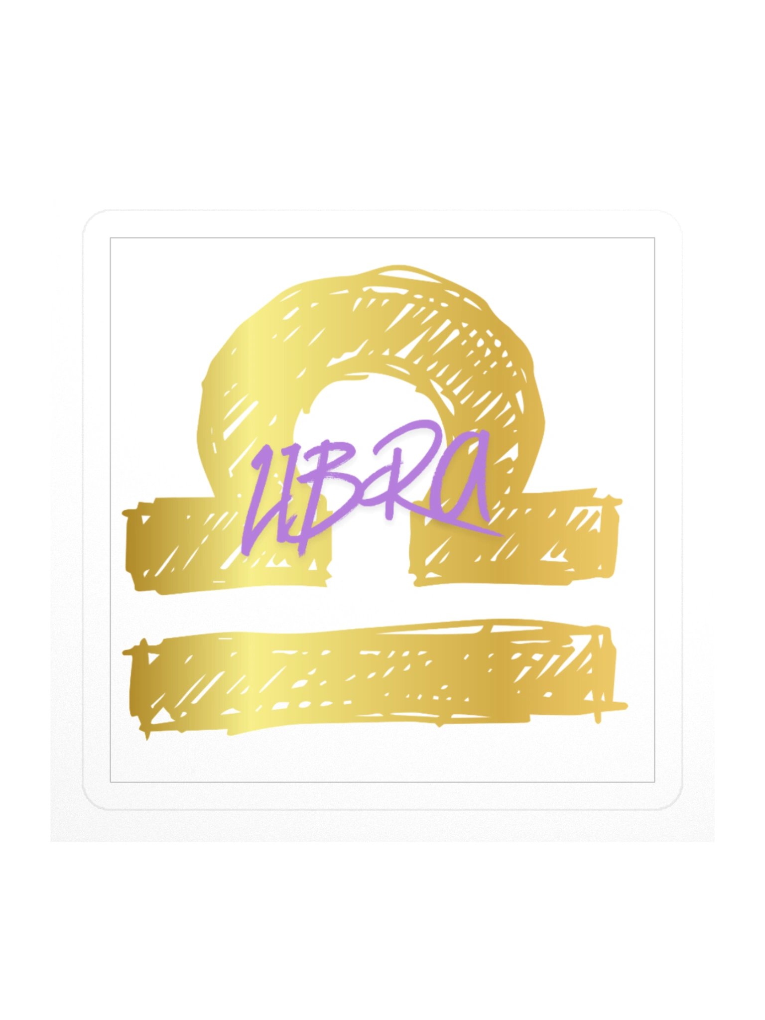 Libra Zodiac Sticker — Sketchy Golden Equilibrium Design product image (1)