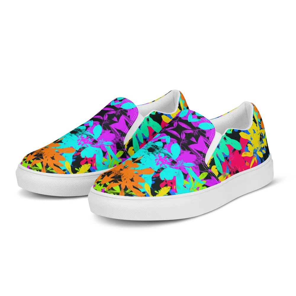 Ladies Brightly Coloured Geometric Leaf Design Slip On Shoes product image (4)