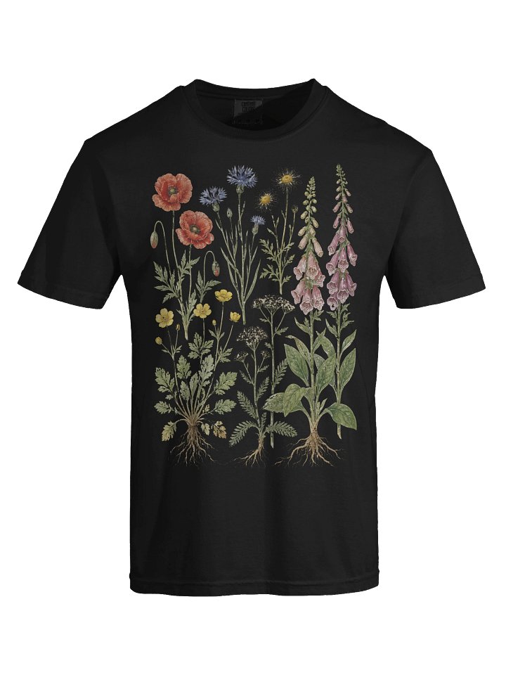 Vintage Botanical Shirt, Wildflower Graphic Tee, Comfort Colors Floral T-Shirt, Cottagecore Garden Tee, Unisex product image (2)