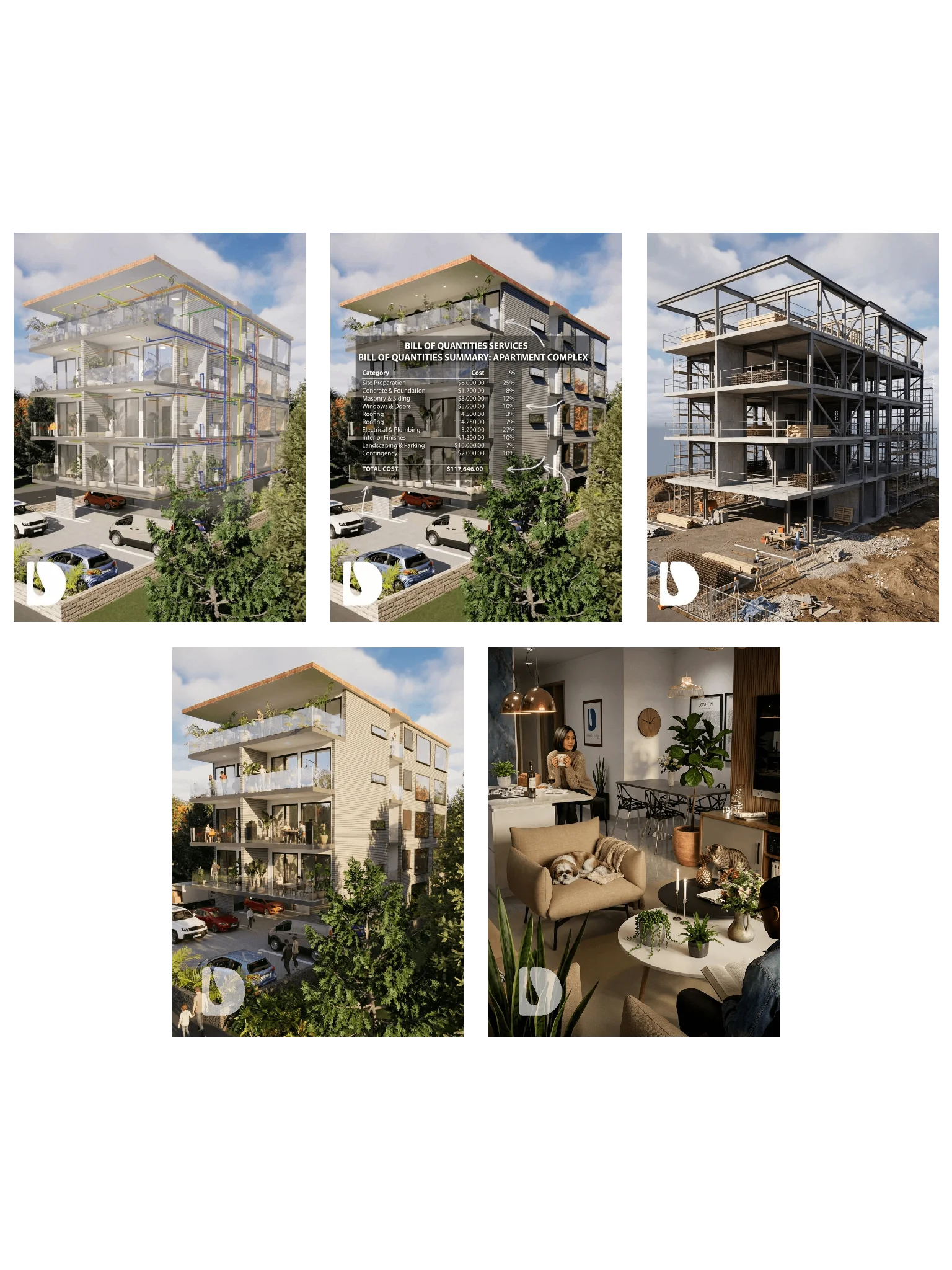 Complete Drawing Package – 5-Storey 7-Unit Apartment Block | DA62301A product image (1)