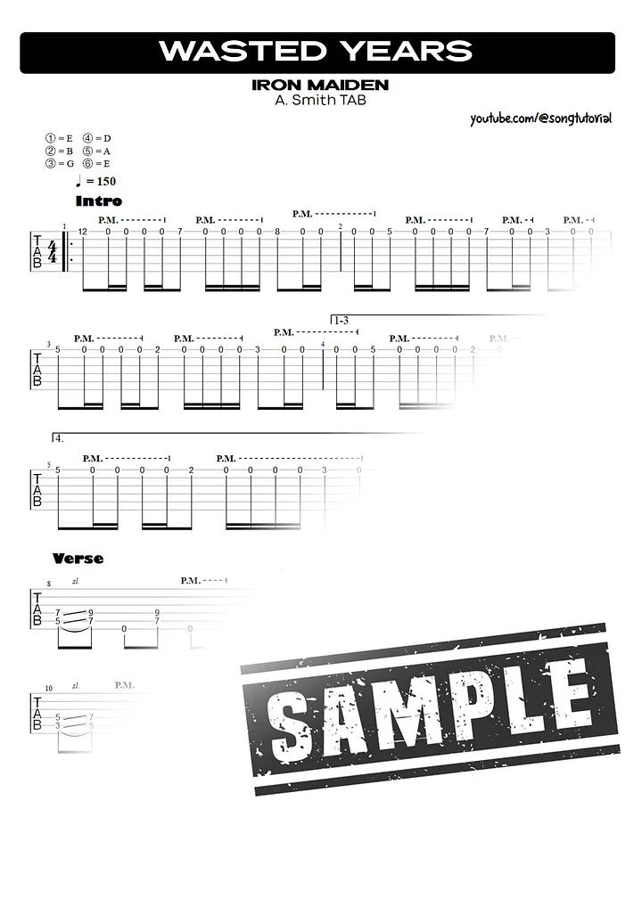 Somewhere in Time | Complete Album PDF Tabs | Guitar Pro | Iron Maiden product image (2)