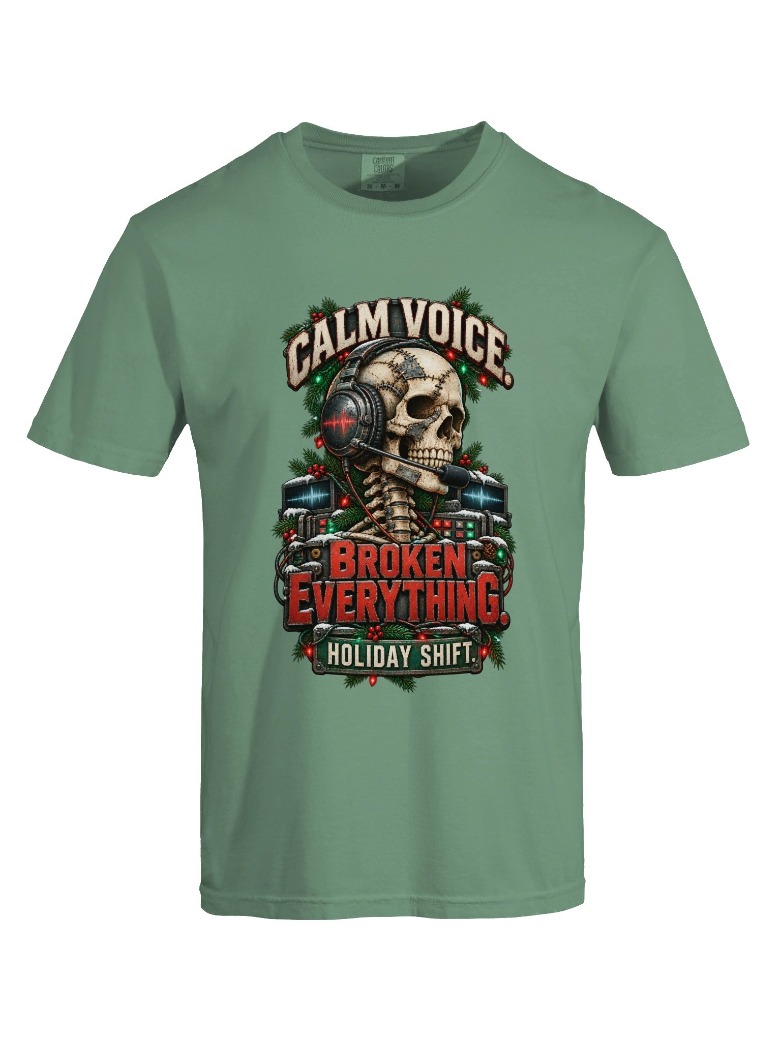911 Dispatcher Christmas Shirt — Calm Voice, Broken Everything | Broken Sleigh™ product image (10)