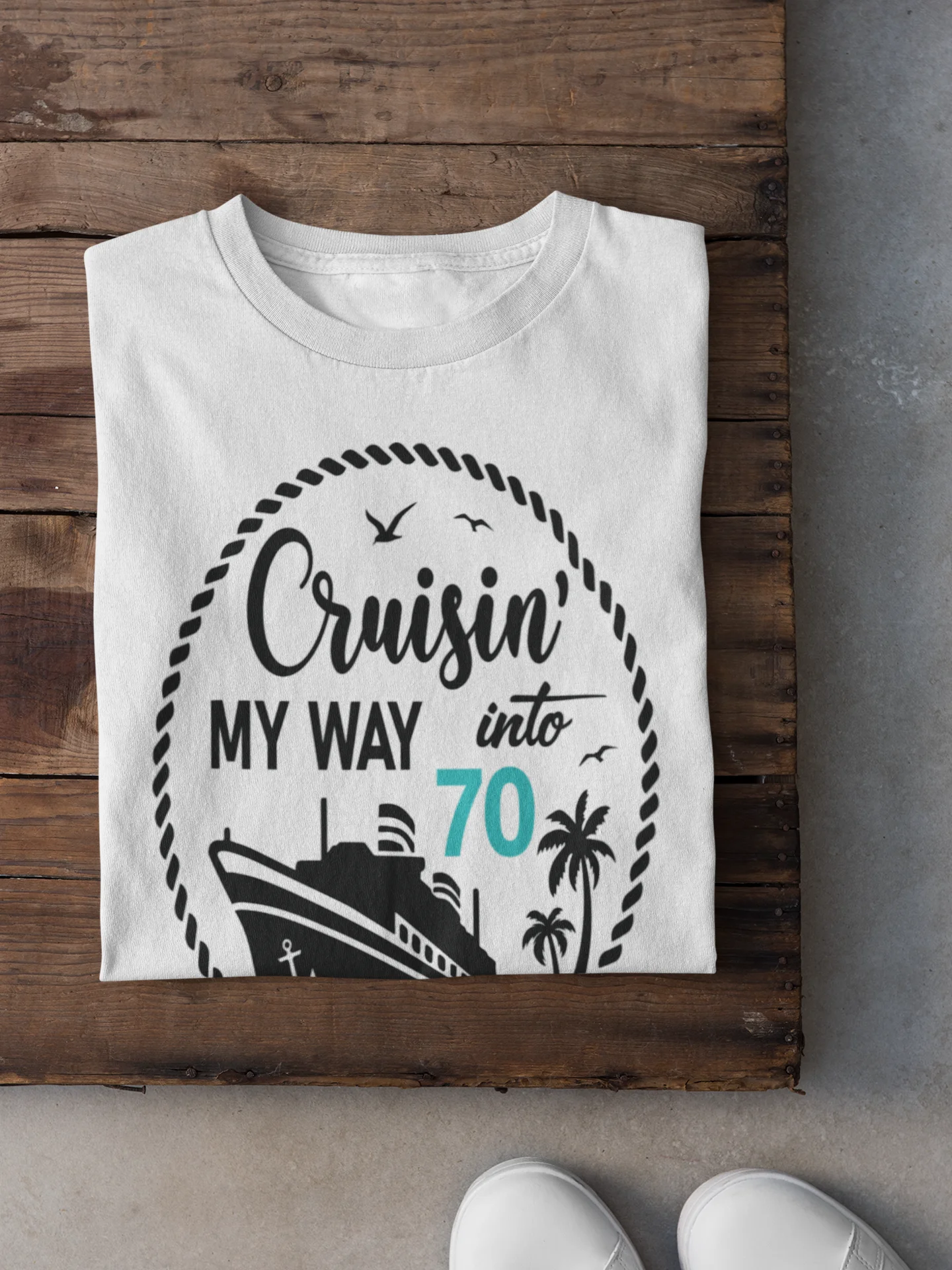 Cruisin' My Way Into 70 Unisex Softstyle T-Shirt Light Colours product image (4)