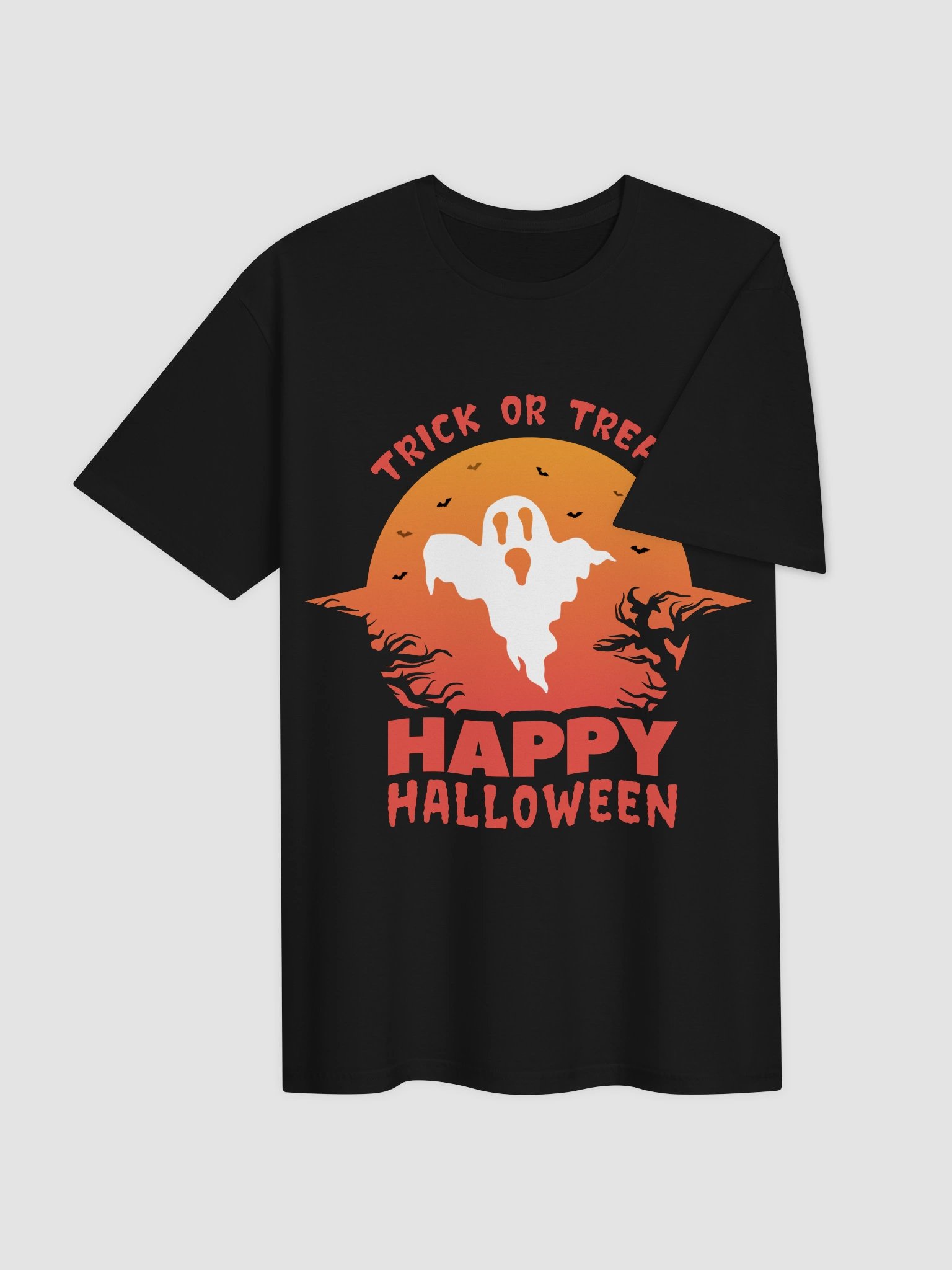 Happy Halloween Trick or Treat T-Shirt | Cute Ghost Graphic Tee product image (4)