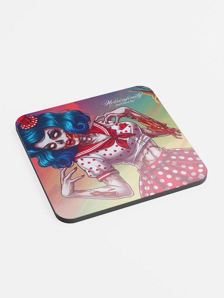 V3 Zombie Pinup Glossed Cork Coaster product image (2)