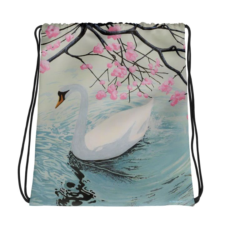 Swan Serenity Drawstring Backpack product image (1)