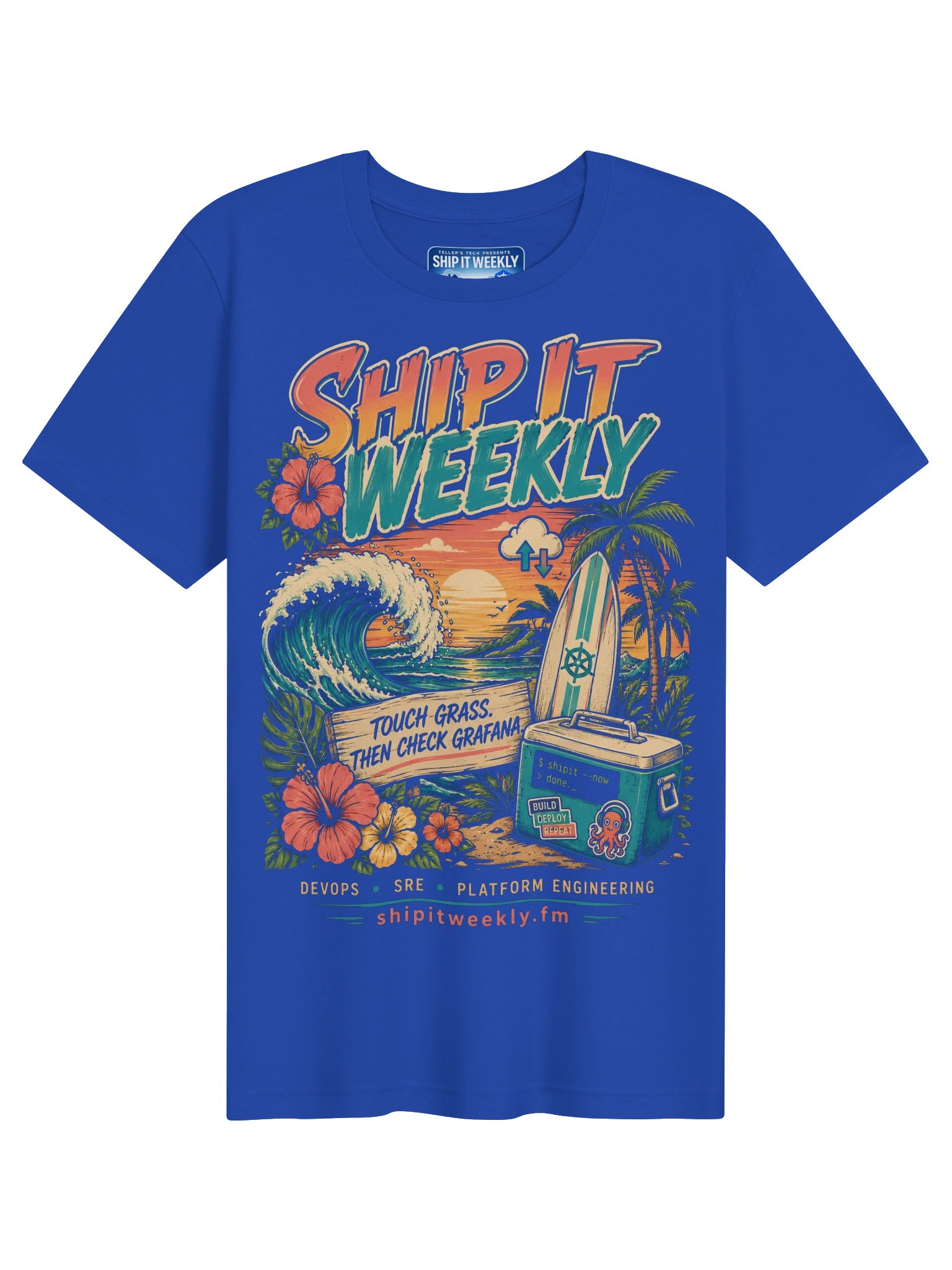 Touch Grass, Then Check Grafana | Ship It Weekly DevOps Tee product image (1)