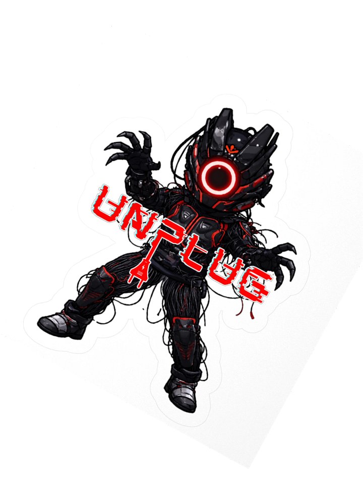 UNPLUG Anime Themed Sticker Full Size product image (3)