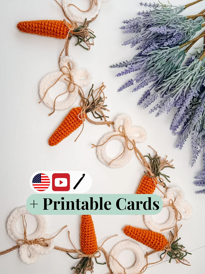 Carrots & Cottontails Crochet Garland & Napkin Rings product image (1)