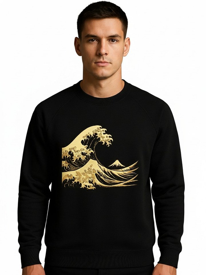 Black & Gold Ocean Wave Premium Sweatshir product image (1)