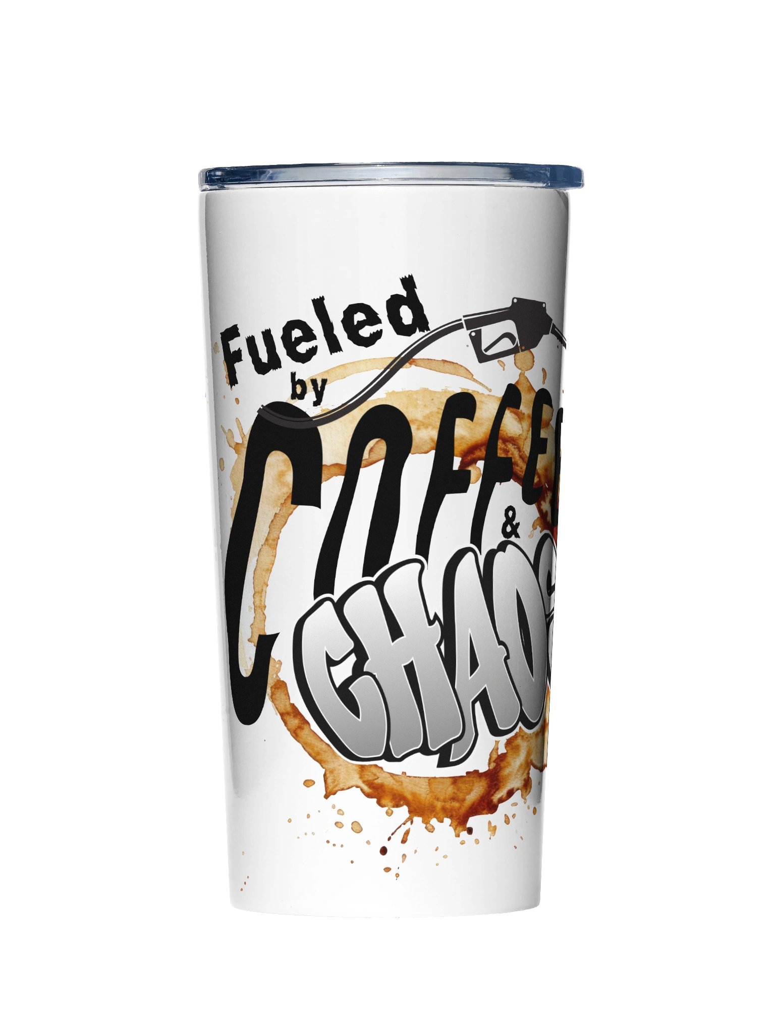 “Fueled by Coffee & Chaos” Graffiti 20oz Stainless Steel Tumbler product image (1)