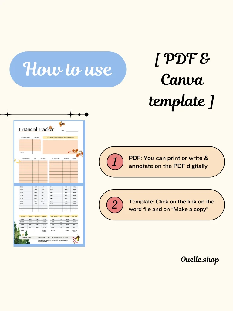 Sunflower & Clouds: Budget Planner (PDF & Template) product image (5)