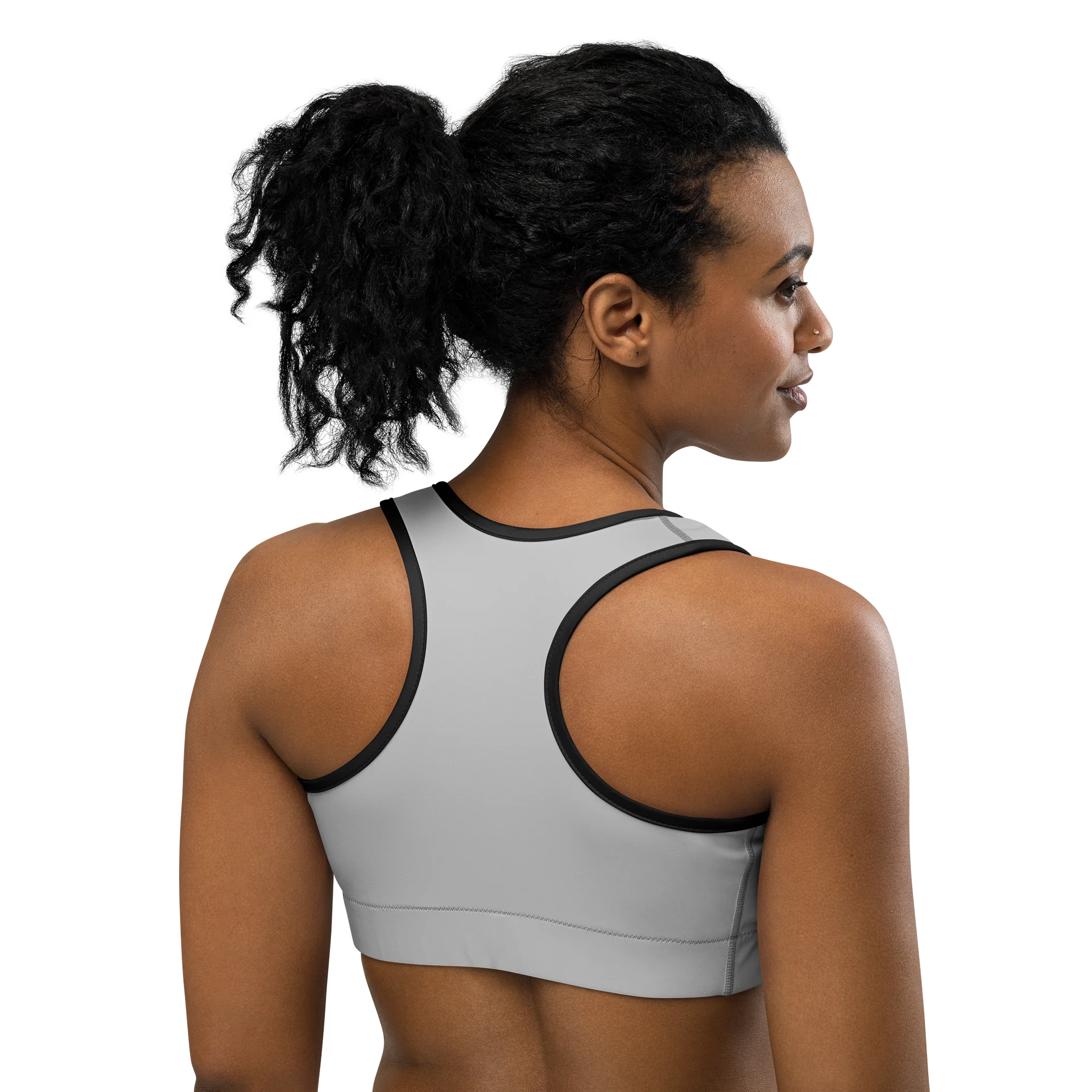 Minimal Gray All-Over Print Sports Bra product image (4)