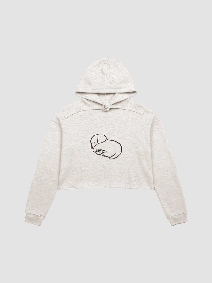 Sleeping Dog Drawn Cropped Hoodie product image (1)