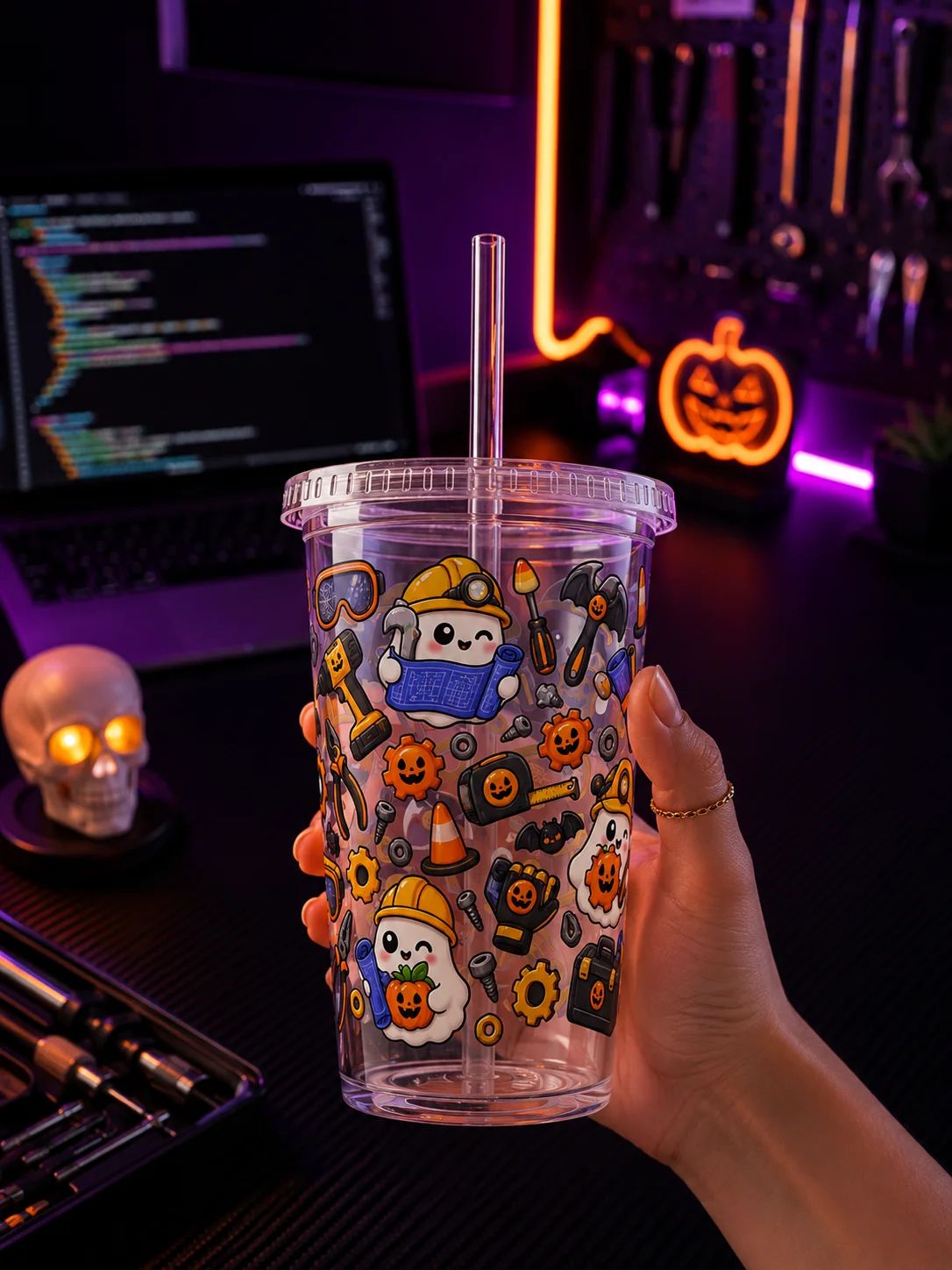 Halloween X Engineer Mashup Clear Wall Tumbler 16 Oz (473 ml) product image (1)