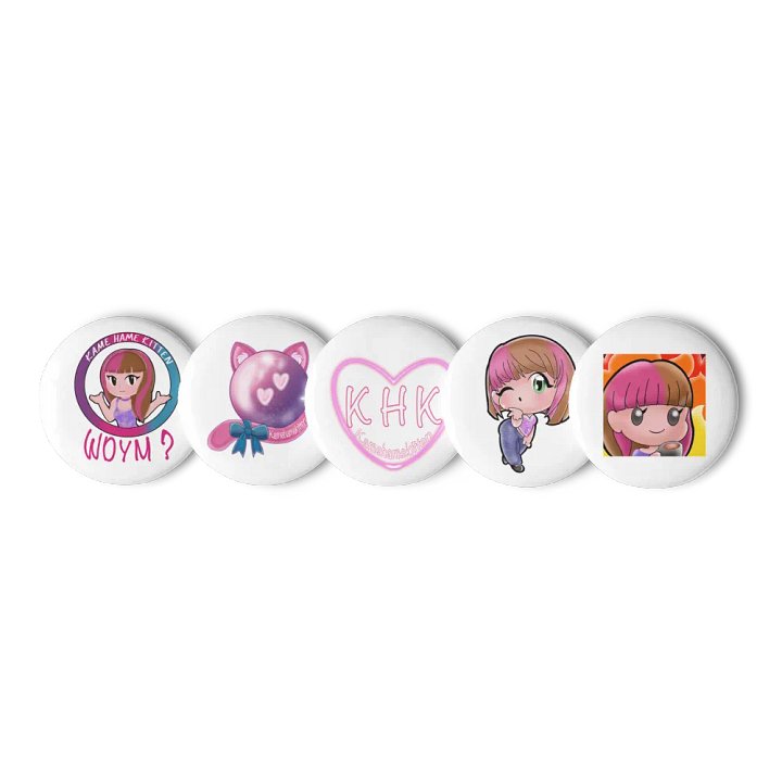 Kamehamekitten themed pins product image (1)
