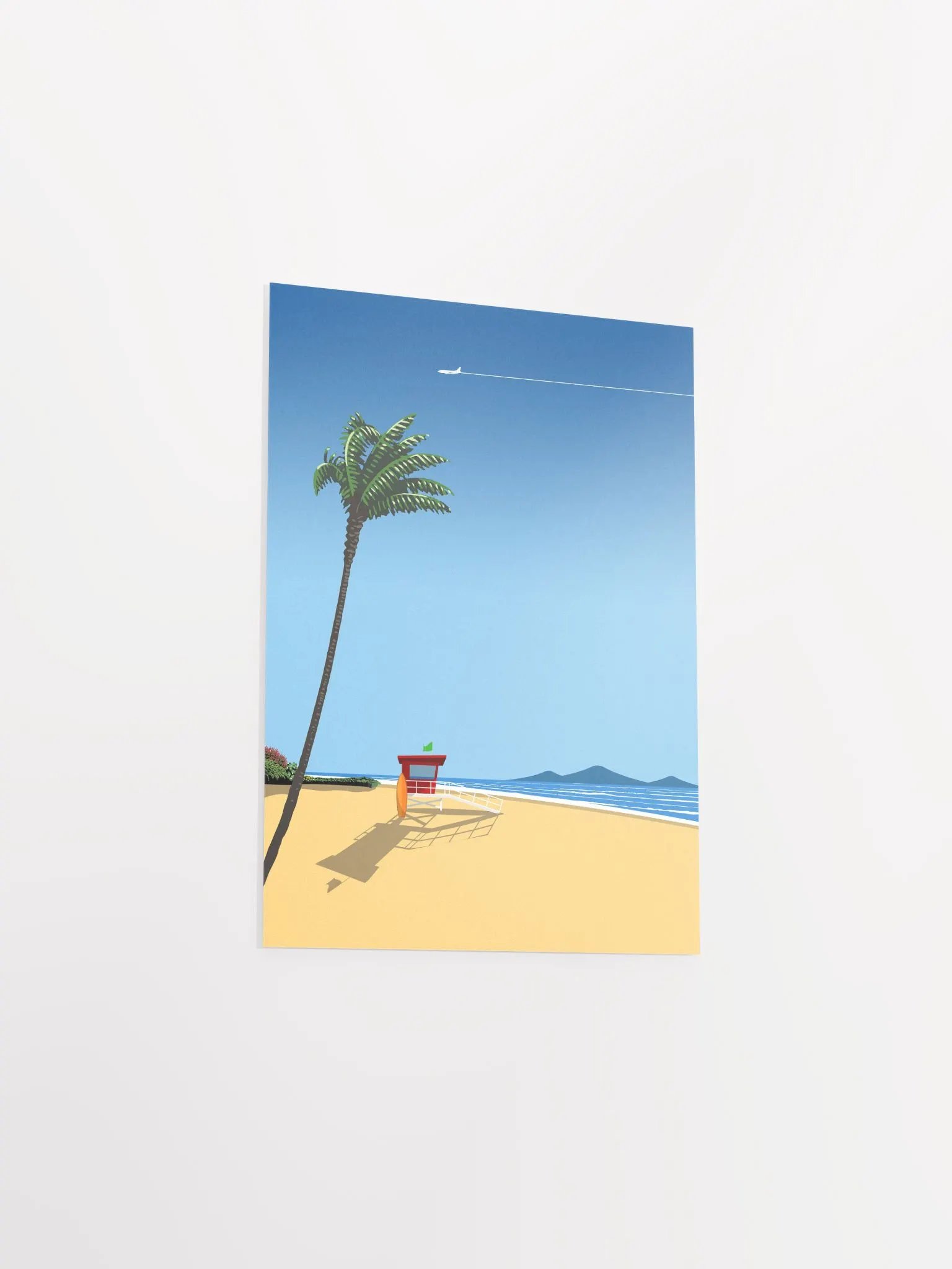 Ibiza, Spain. Serene beach, tropical chillout — City Pop art, retrowave/vaporwave poster, 80s, aesthetic poster, Hiroshi Nagai inspired art product image (8)