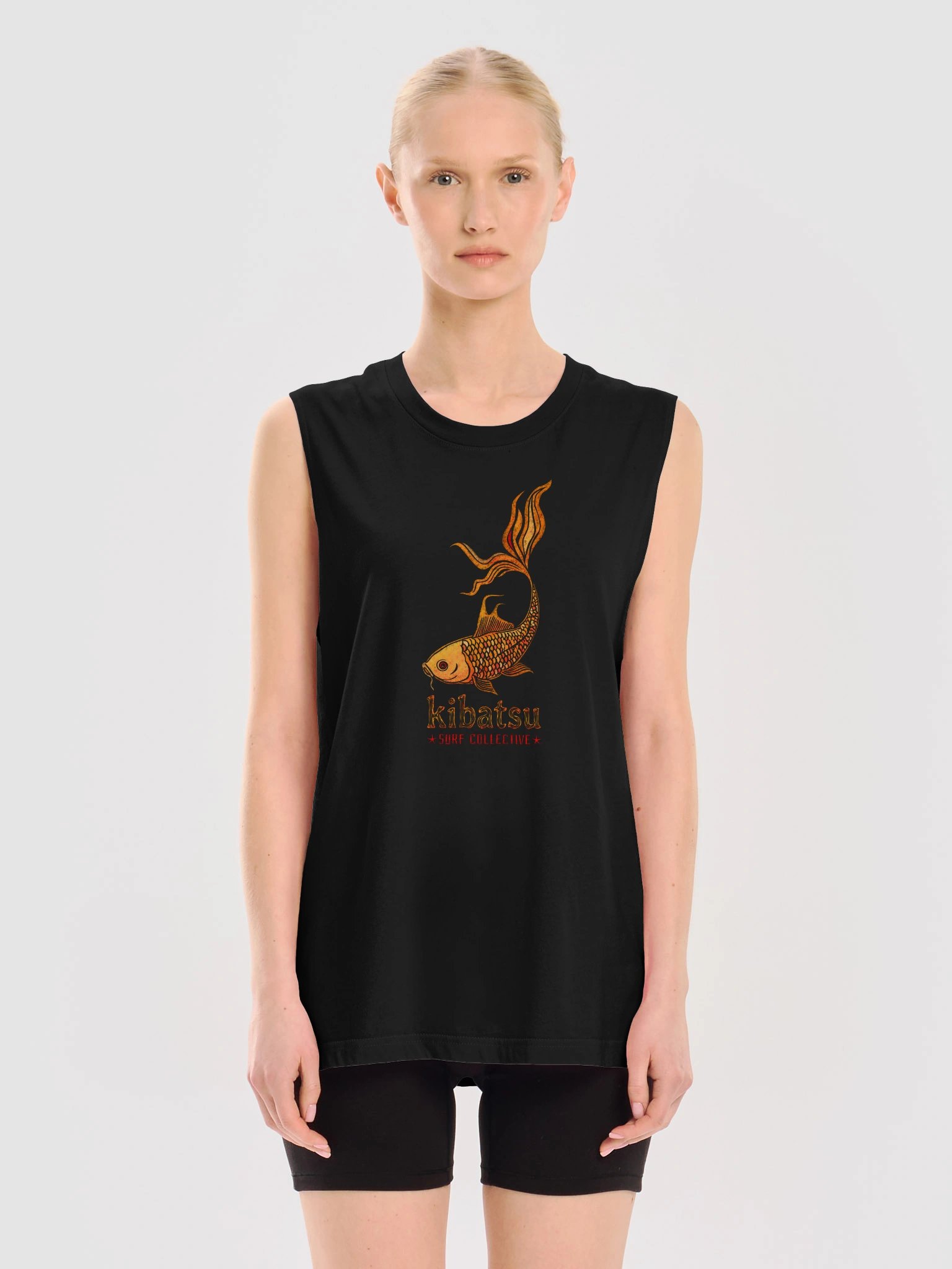 Kibatsu Surf Collective Orange Koi Fish Muscle Vest Tank Top product image (5)