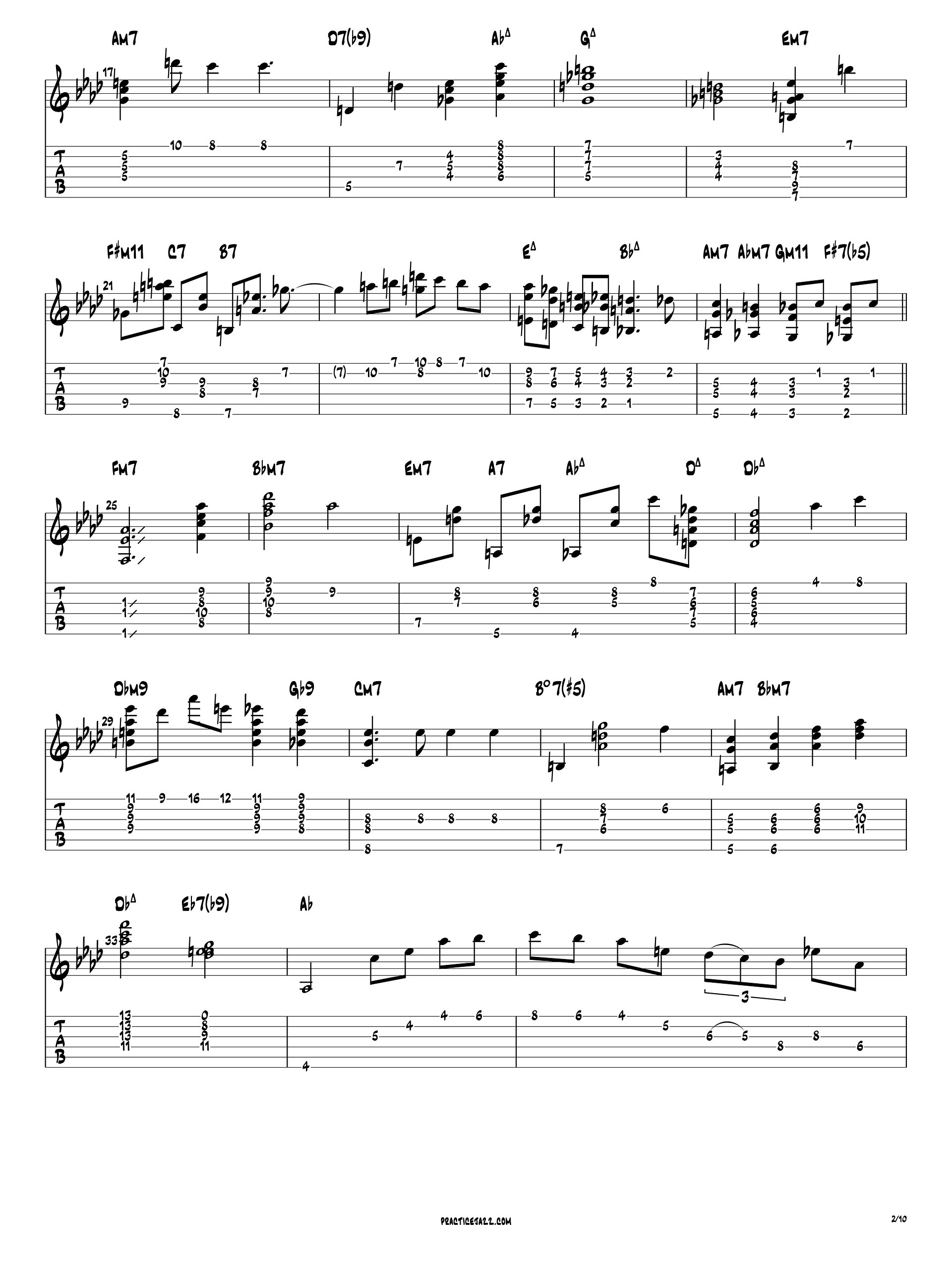 Joe Pass - All the things you are (Virtuoso) - Complete Guitar Solo Transcription (PDF) product image (2)