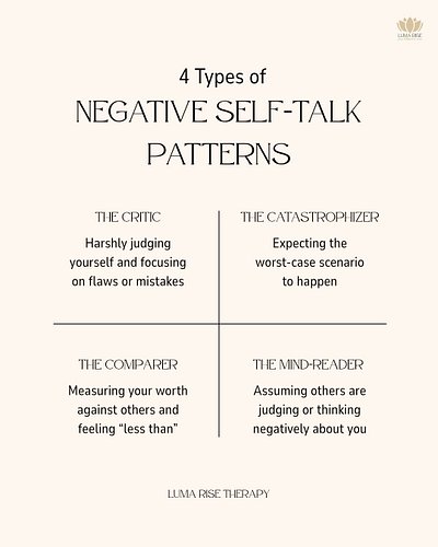Negative self-talk shapes how a person interprets themselves and their experiences, often reinforcing beliefs like “I’m not g...