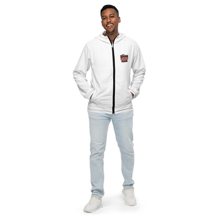 Brian Oake Show - White with black or white Zipper Windbreaker Jacket product image (1)