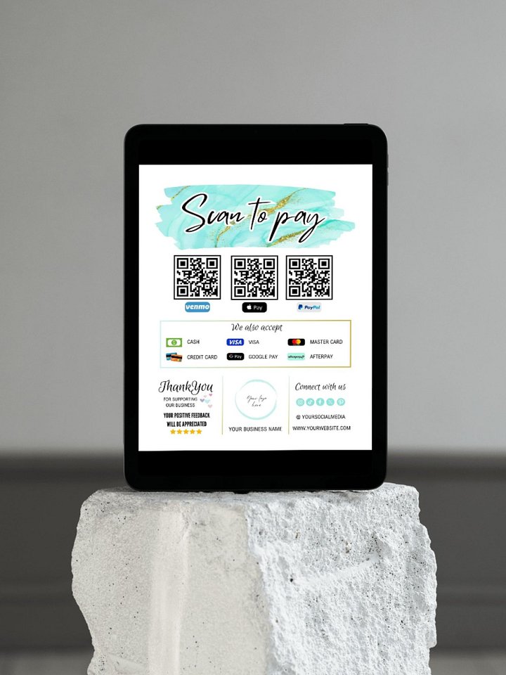 Marina - Scan To Pay QR Code Sign Template product image (2)