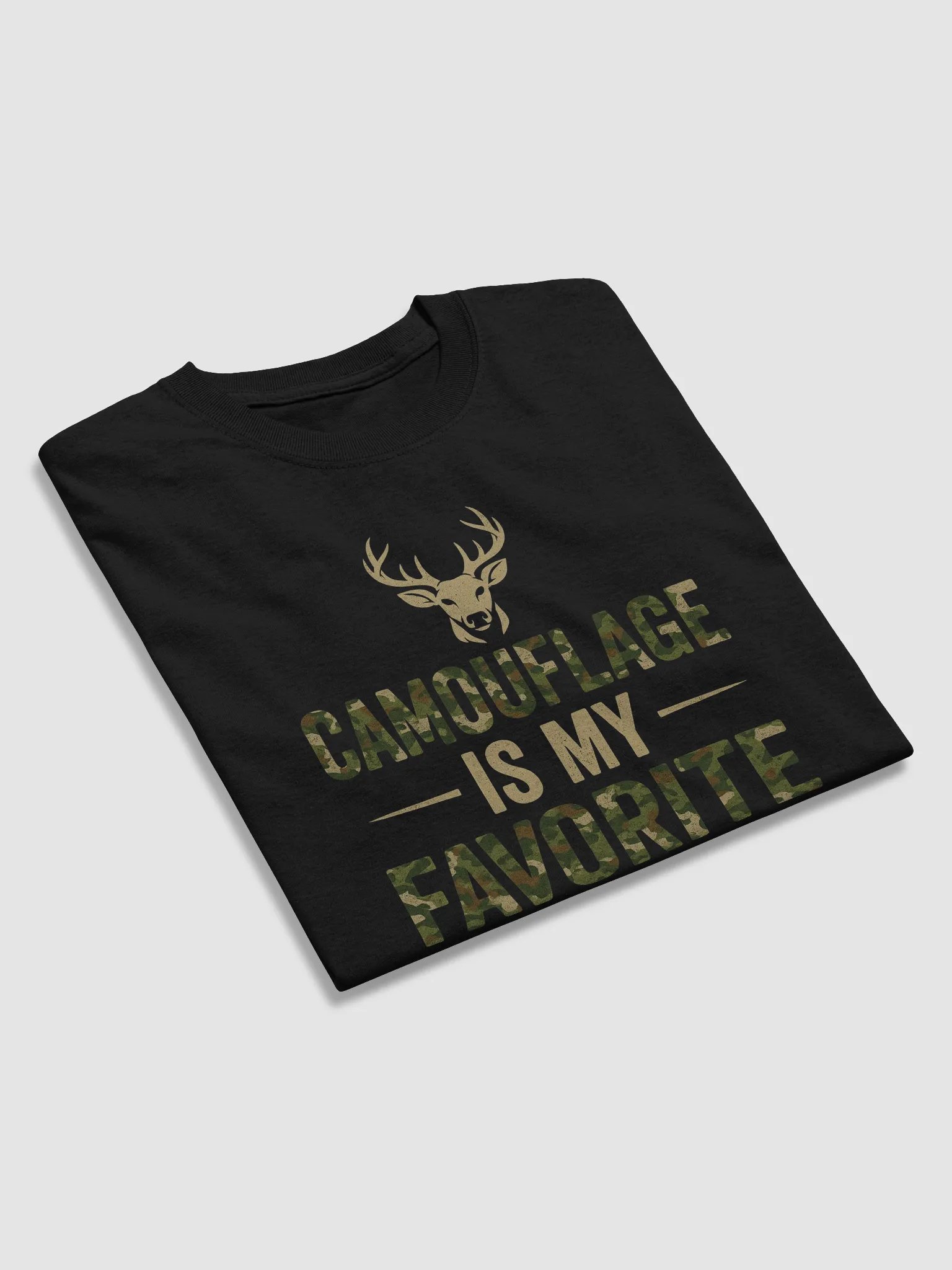 Camouflage Is My Favorite Color T-Shirt – Funny Hunting Shirt with Camo Print & Rifle Design product image (4)