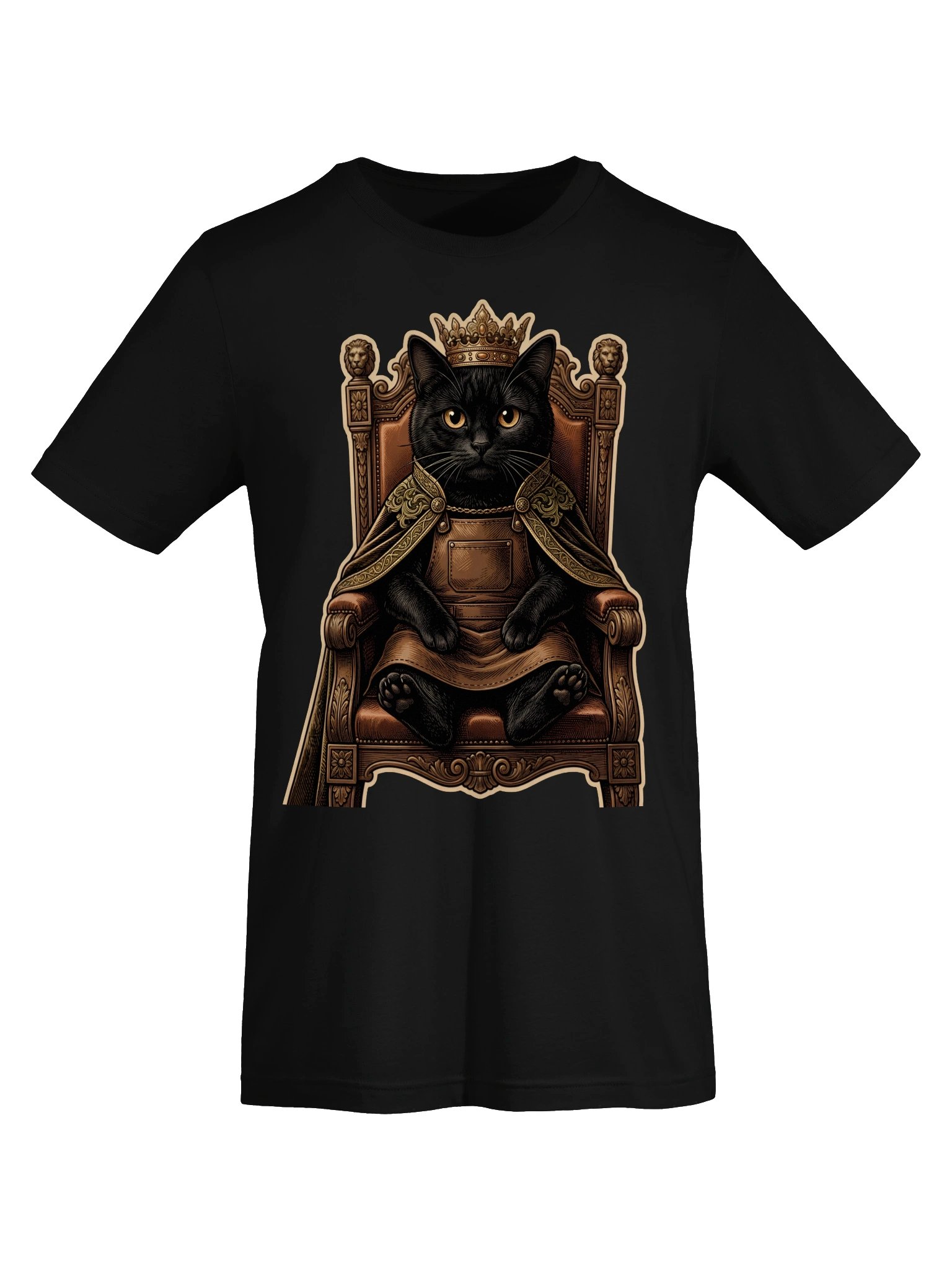 Royal Cat King Vintage Graphic Tee - Black Cat on Throne Shirt product image (17)