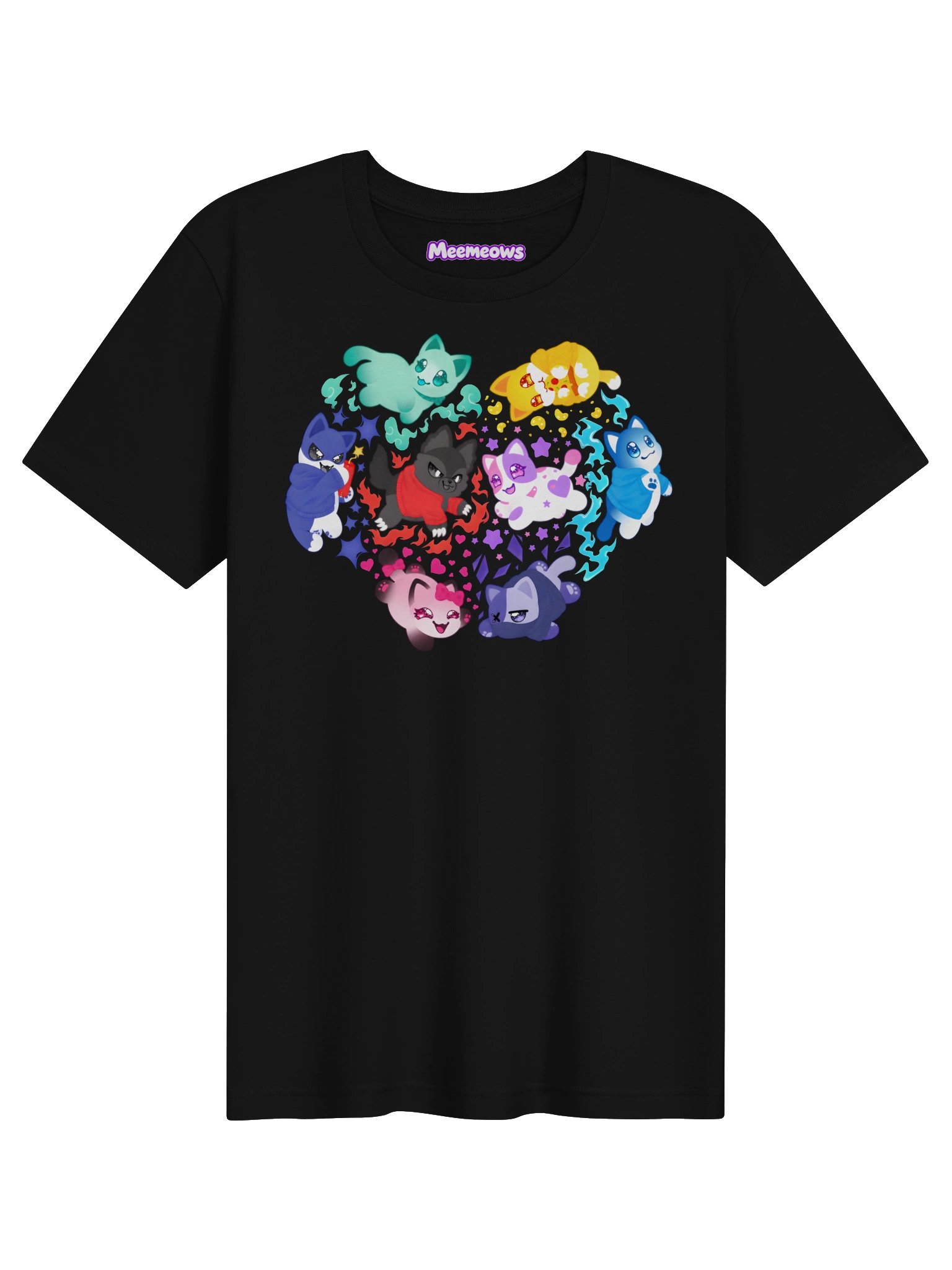Meemeows Cat T-Shirt – Colorful Kawaii Fantasy Cats product image (1)