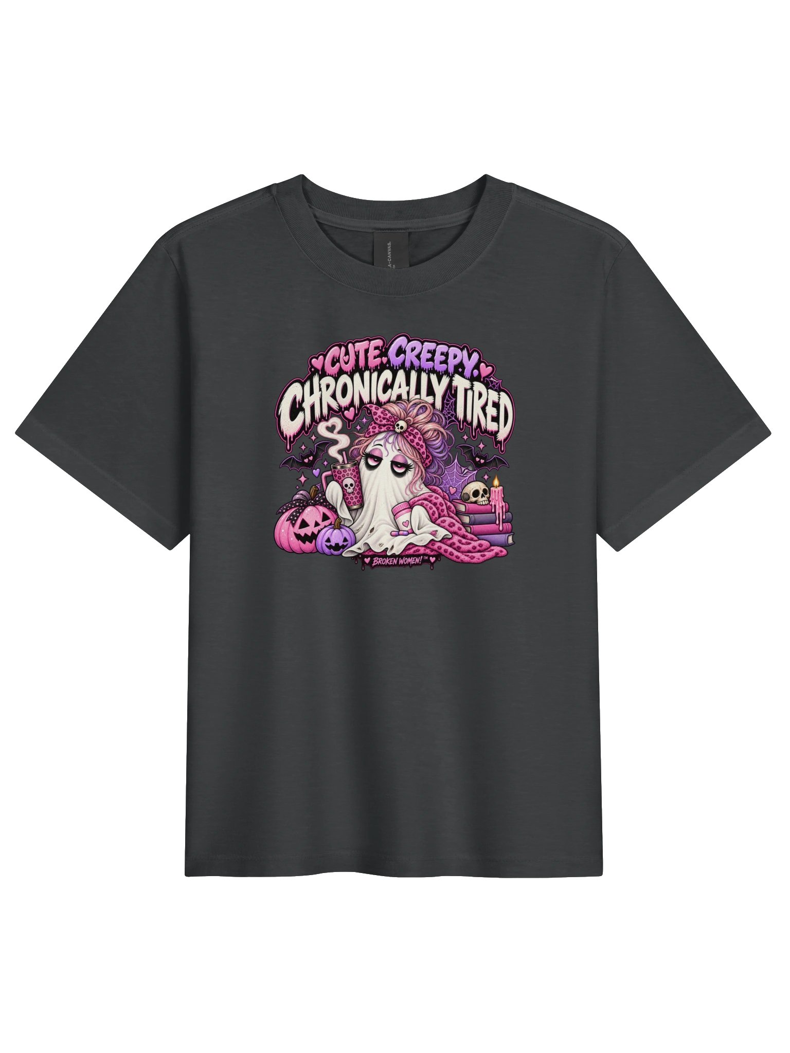 Cute Halloween Ghost Shirt — Creepy, Cute & Chronically Tired Coffee Tee | Broken Women!™ product image (2)