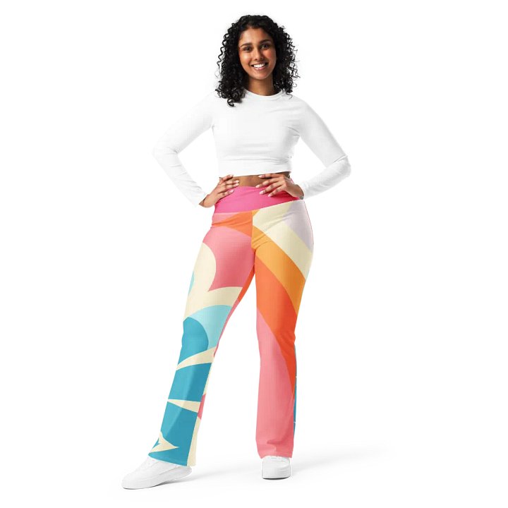 Retro Pink Sherbet Flared Leggings product image (1)