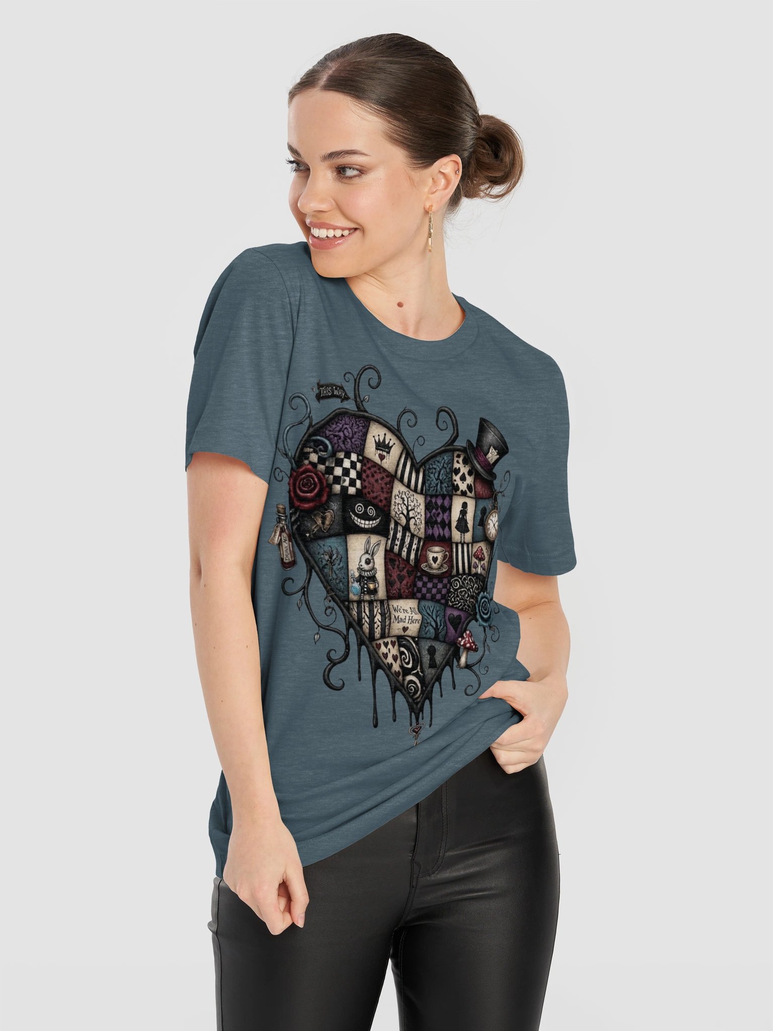 Wonderland Queen of Hearts Shirt, Whimsigoth Alice Tee, Mad Tea Party Graphic product image (26)