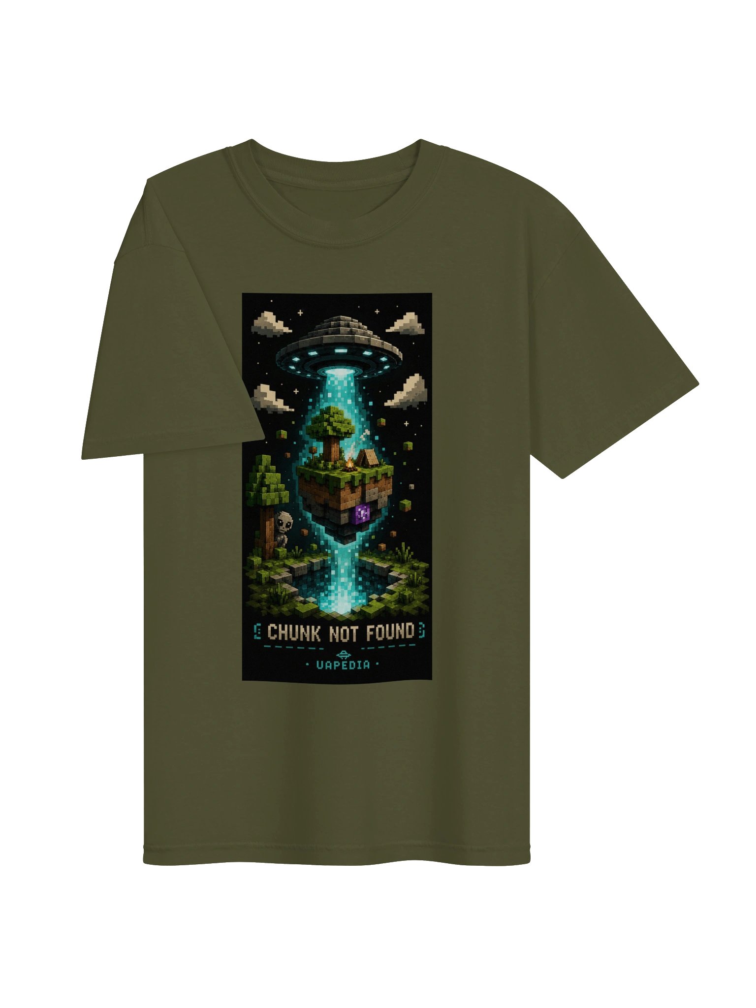 Chunk Not Found UFO Pixel Art- Garment-Dyed Heavyweight Tee product image (3)